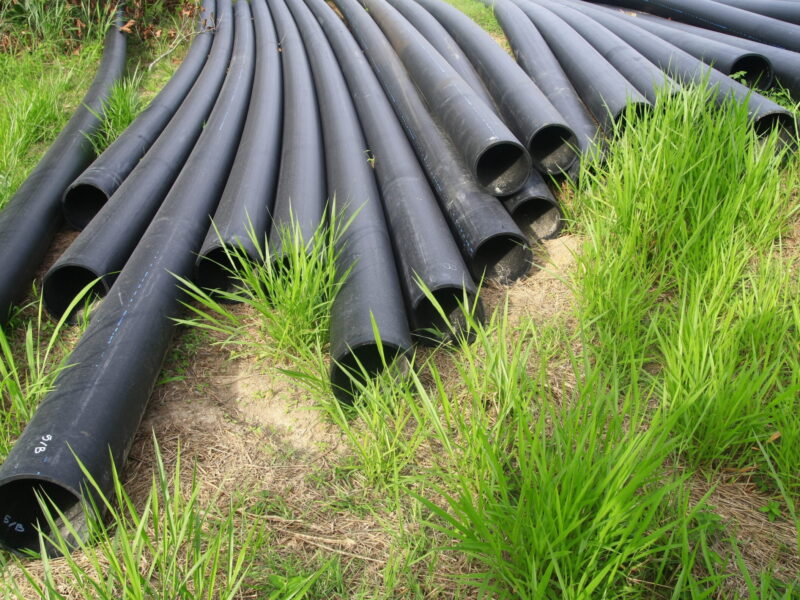 A set of pipes ready to be installed for the non dig waterways