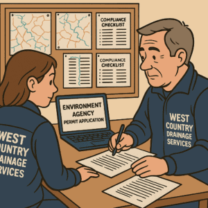 Drainage permit application process for environmental compliance.